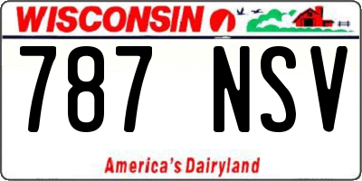 WI license plate 787NSV