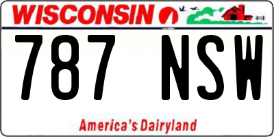 WI license plate 787NSW