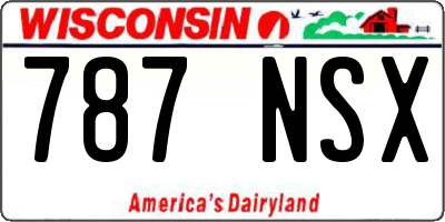 WI license plate 787NSX