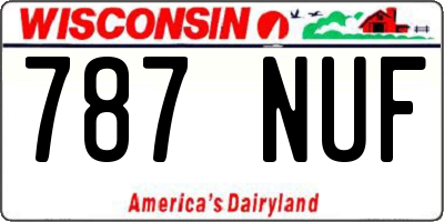 WI license plate 787NUF