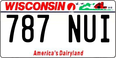 WI license plate 787NUI