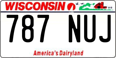 WI license plate 787NUJ