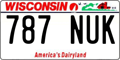 WI license plate 787NUK