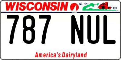 WI license plate 787NUL