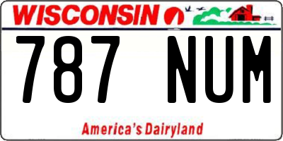 WI license plate 787NUM