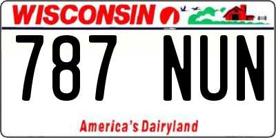 WI license plate 787NUN
