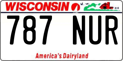 WI license plate 787NUR