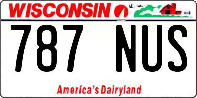 WI license plate 787NUS