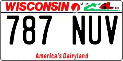 WI license plate 787NUV