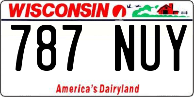 WI license plate 787NUY