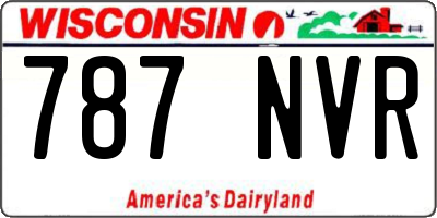 WI license plate 787NVR