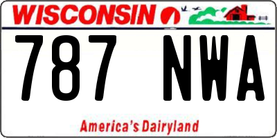 WI license plate 787NWA