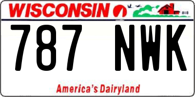 WI license plate 787NWK