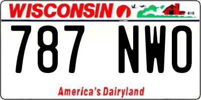 WI license plate 787NWO