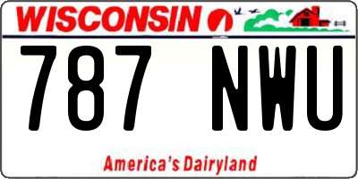 WI license plate 787NWU