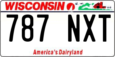 WI license plate 787NXT