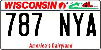 WI license plate 787NYA