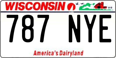WI license plate 787NYE