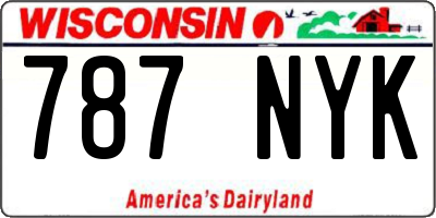 WI license plate 787NYK