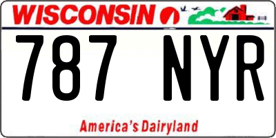 WI license plate 787NYR