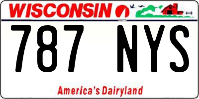 WI license plate 787NYS