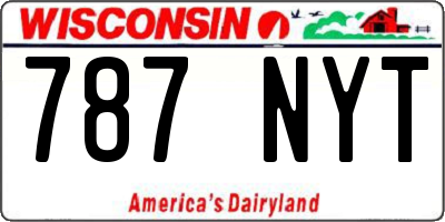WI license plate 787NYT