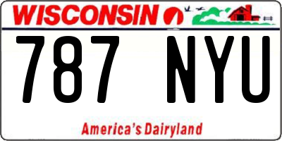 WI license plate 787NYU