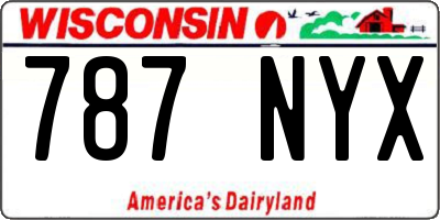 WI license plate 787NYX