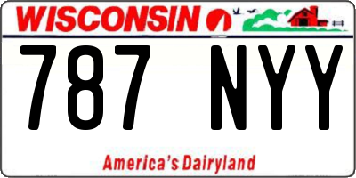 WI license plate 787NYY