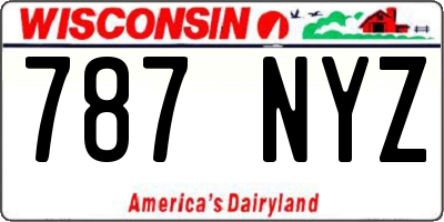WI license plate 787NYZ