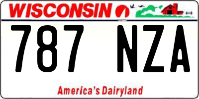WI license plate 787NZA