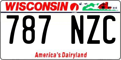WI license plate 787NZC