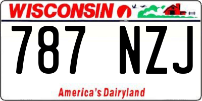 WI license plate 787NZJ
