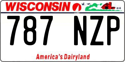 WI license plate 787NZP