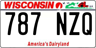 WI license plate 787NZQ