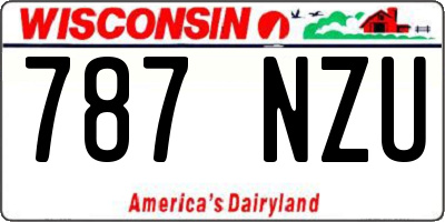 WI license plate 787NZU