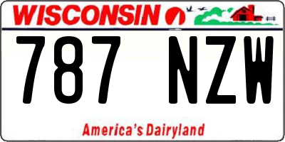 WI license plate 787NZW