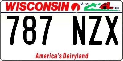 WI license plate 787NZX