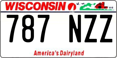 WI license plate 787NZZ