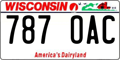 WI license plate 787OAC