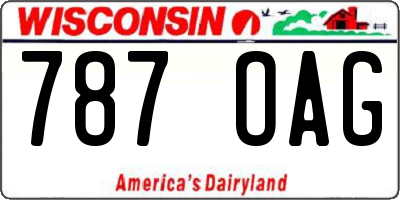 WI license plate 787OAG