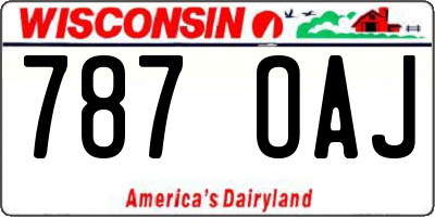 WI license plate 787OAJ