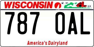 WI license plate 787OAL