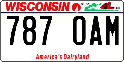 WI license plate 787OAM