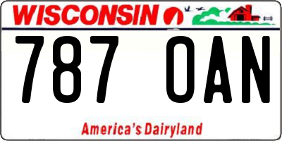 WI license plate 787OAN