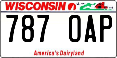 WI license plate 787OAP