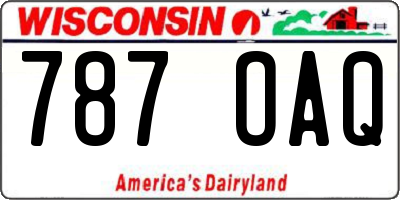 WI license plate 787OAQ