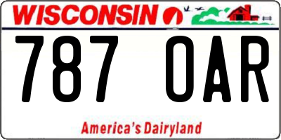 WI license plate 787OAR