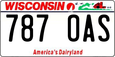 WI license plate 787OAS