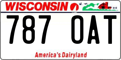 WI license plate 787OAT
